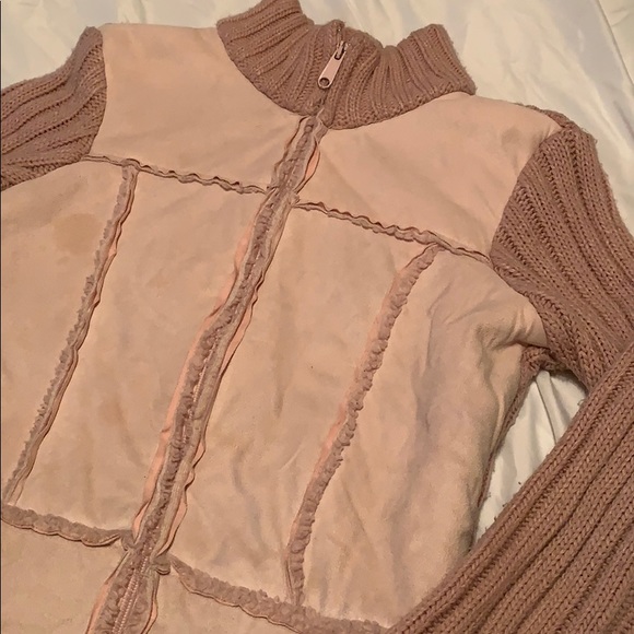 Pink Jacket : Knit & Suede Material - Picture 2 of 6